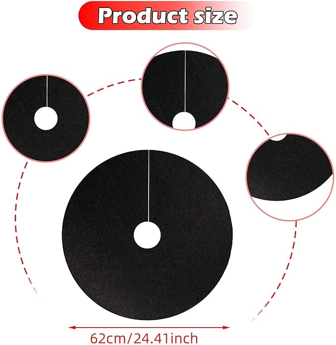10x Tree Mulch Rings Weed Barrier Fabric with 2.76 Hole Gardening Thickened Plant Cover Breathable Non Woven Tree Protector Black
