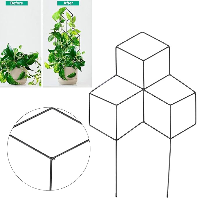 Small Metal Trellis Metal Garden Trellis Indoor Plant Trellis for Climbing Plants Rustproof Pot Trellis Iron Garden Trellis Plant Trellis Support for Houseplant Flower Vines