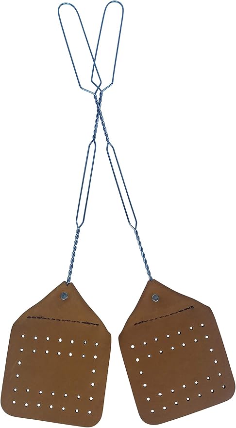 Pack of Two Amish Valley Products Leather Fly Swatter Brown Holmes County Handcrafted Wire Handle