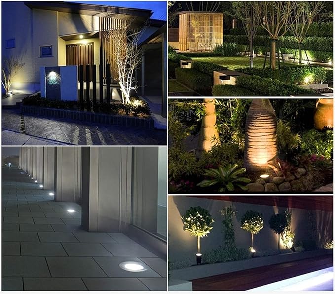 LED Garden Landscape Light - IP67 Waterproof Buried Lamp Gardens 85-265V Recessed Floor Light Adjustable Angle Underground Light High Brightness In Ground LED Lights(Warm White Light15w)