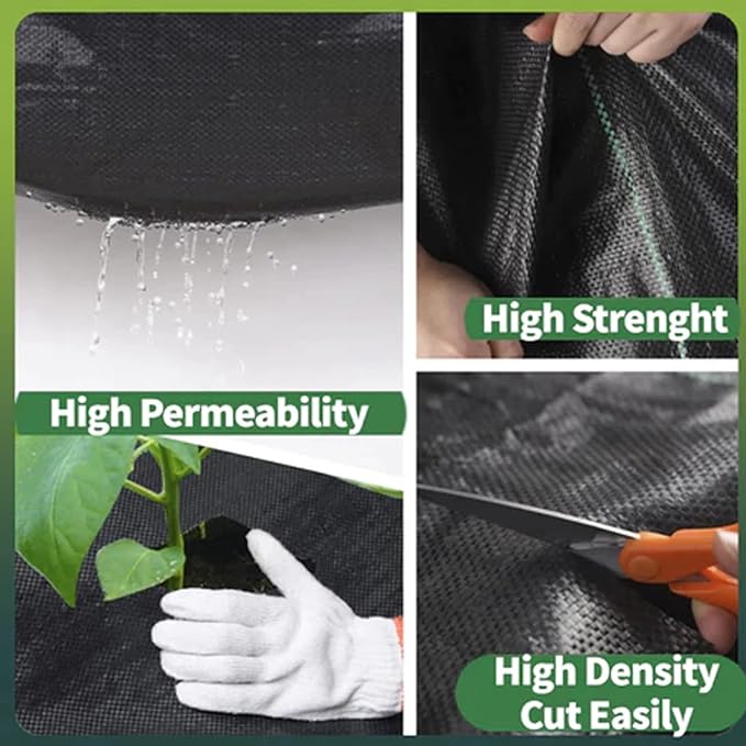 4ft x180ft Heavy Duty Weed Barrier Landscape Fabric Woven Weed Control Fabric for Underlayment Gardening Ground Commercial Driveway Weed Block Cover Mat