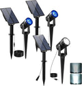 3 Pack Solar Spot Lights Outdoor Solar Landscape Spotlights IP65 Waterproof 9.8ft CableAuto On/Off Outdoor Wall Lights for Garden Yard Driveway Porch Walkway Pool (6000K White+Blue)