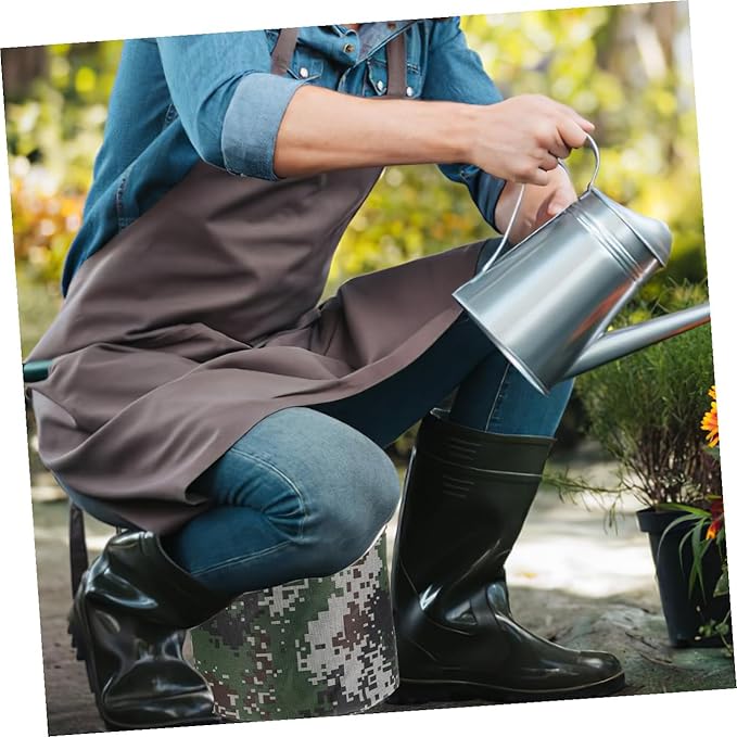 CHILDWEET Portable Gardening Stool with Side Pocket 25cm High Foam Small Stool for Outdoor Weeding Camping Travel Lightweight Breathable Seat for Seniors and Adults Random Style