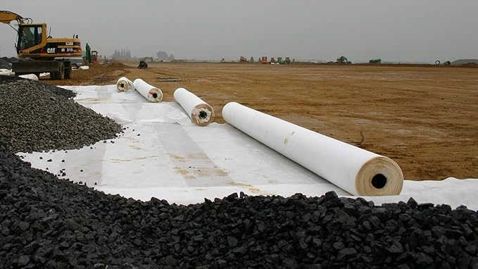 French Drain Geotextile Non Woven 5oz Landscape Weed Barrier Block Stabilize Soil Fabric for Retaining Wall/Driveway/Erosion Control Water Permeability 30ft-300ft Long ( Color : White  Size : 2mx3