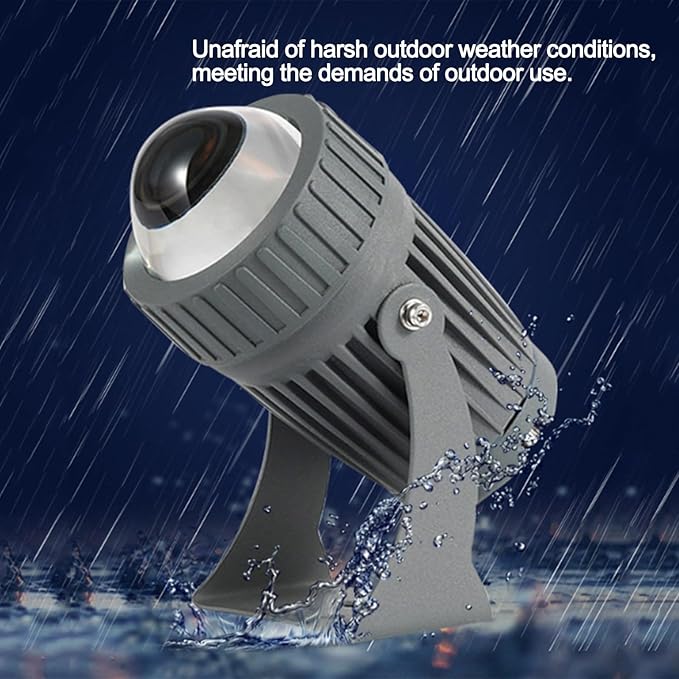 10W Rotation Spotlight - Long Range LED Flood Lights Narrow Beam Angle Landscape Lamps AC 220V Outdoor Wall Washer IP65 Building Exterior Wall Lighting Projector(Blue)