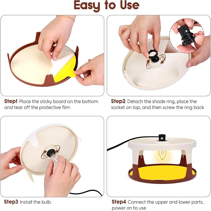 Flea Traps for Inside Your Home 2 Pack Indoor Flea Light Electric Bed Bug Insect Killer with 8 Sticky Pads &amp 8 Light Bulb Replacement Natural Pest Control w/Glue Discs Refills Safe for Kid Pet