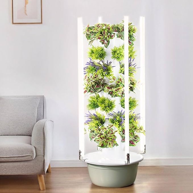 Hydroponic Growing System with Automated LED Grow Lights Vertical for Indoor Tower Garden Intelligent Multi-Layer Planter Soilless Cultivation Equipment5Layer