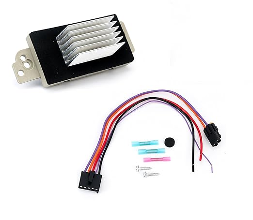 HVAC Blower Motor Resistor Complete Kit with Harness - Replaces 15 81773 89018778 89019351 1581773 15-81773 Compatible with Chevy GMC Vehicles - Silverado Tahoe Suburban Sierra Yukon XL