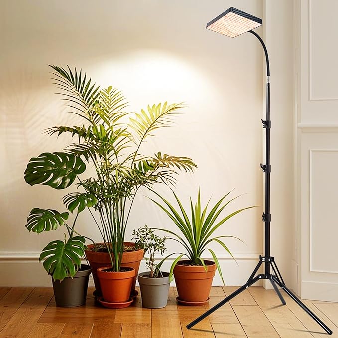 2026 Grow Light with Stand for Indoor Tall Plants Bonsai Tree 4/8/12/16/20H Timer Bright Natural Sunlight Full Spectrum 25 Watt Power Draw NO Need Adapter 24-64 Height Adjustable
