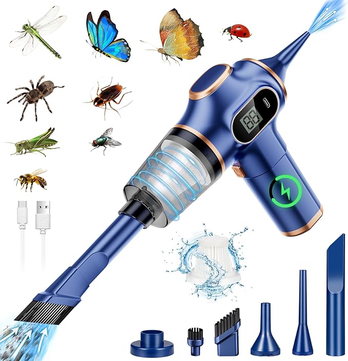 2025 Bug Vacuum CatcherSpider Killer Insect CatcherCordless Handheld Vacuum Cleaner for Car USB Rechargeable for Stink BugMothSpider Strong Suction 1pcs
