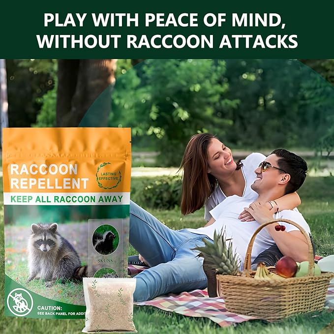 Natural Raccoon Repellent Granules – 8-Pack (25g per Bag) | Eco-Friendly Non-Toxic &amp Long-Lasting Protection with Garlic Peppermint &amp Wintergreen Oils | Safe for Pets and Children