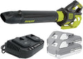 Sun Joe Cordless Brushless Turbine Jet Blower Kit with 2 Batteries &amp Charger 24V 133 MPH - Portable and Lightweight Battery-Powered Electric Equipment for Lawn Garden and Yard Care 24V-X2-JB5