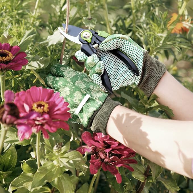 Colwelt Garden Tools Set 8 Piece Heavy Duty Gardening Tools with Wooden Handle Including Garden Tote Kneeling Pad Gloves Pruner Trowel Tulip Trowel Cultivator - Gardening Gifts for Women Men
