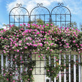 Sturdy Metal Garden Trellis for Climbing Plants – Rust-Resistant Outdoor Plant Support with Decorative Lattice Design (4 Pack-Black)