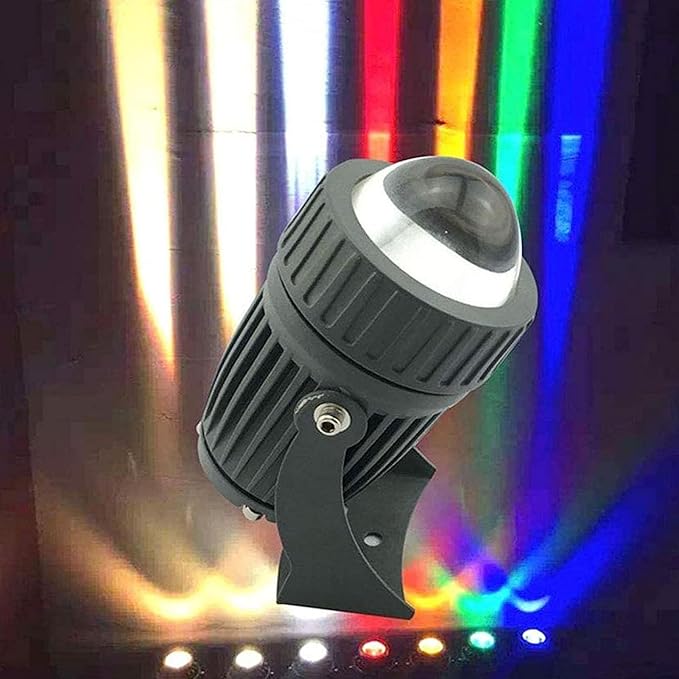 10W LED Beam Spotlights IP66 Waterproof Ground Landscape Lights Long Range Narrow Beam Wall Washer for Parties Billboard BuildingRed 24V