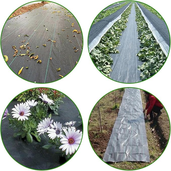Weeds Barrier Fabric Garden Weeds Control Fabric Heavy Duty Woven Ground Cover Weed Barrier Weeds Control Fabric Mat for Garden Raised Bed Landscaping Black(3x50ft)