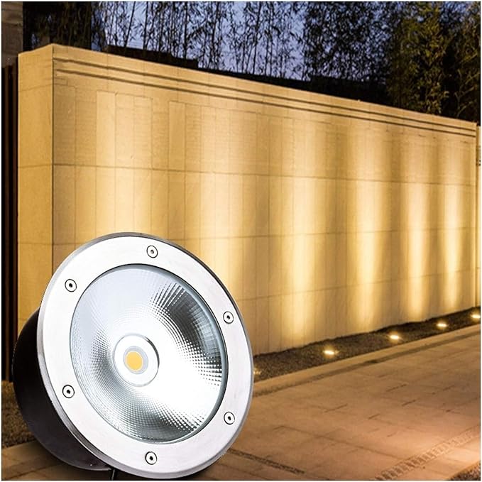 Buried Garden Light - Outdoor Recessed Spotlight IP67 Waterproof Floor Light Spotlight AC 85-265V Outdoor Lawn And Courtyard Buried Lights For Hotels Villas Driveways Landscape Lights(Warm White