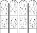 4 Pack Large Garden Trellis Heavy Duty Rustproof Iron Plant Trellis for Potted Plant Support Metal Climbing Rose Trellis Vine Vegetable Cucumber Black -71 H x 19.7 W
