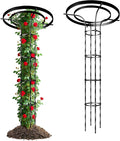 Mushroom Top Trellis for Climbing Plants Outdoor 5.74FT Decorative Obelisk Plant Support with Rustproof PE-Coated Metal Poles Rose Trellis for Clematis Ivy Black