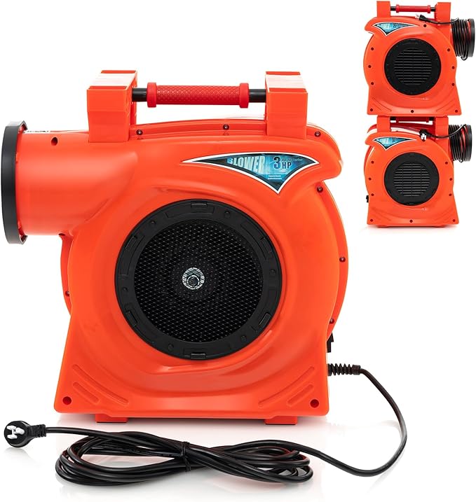 HONEY JOY Commercial Air Blower 3HP/2200W High Power Bounce House Blower Integrated Handle Air Blower for Large Outdoor Inflatables Air Sofas Electric Pump Fan for Bouncy Castle (3HP/2200W)