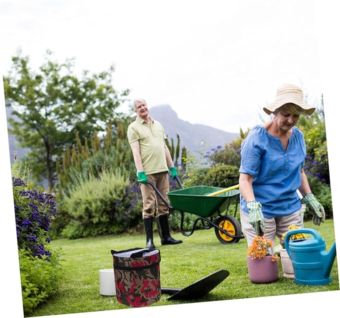 balacoo Portable Weeding Stool with Tool Pouch 25cm Height Lightweight Outdoor Gardening Seat for Farming Camping Fishing and Field Work Random Style