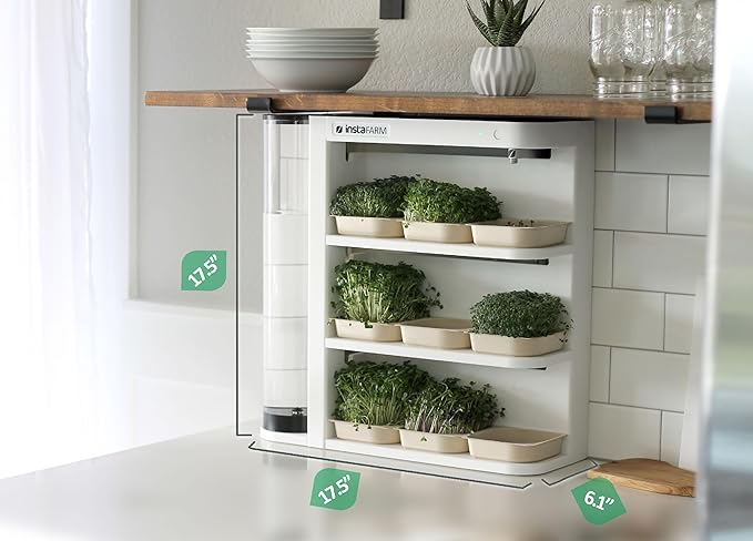 Indoor Garden Fully Automated LED Growing Unit for Microgreens Herbs Leafy Greens Organic Soil-Based Low/No Maintenance Easy Standalone Unit Designed &amp Assembled in The USA