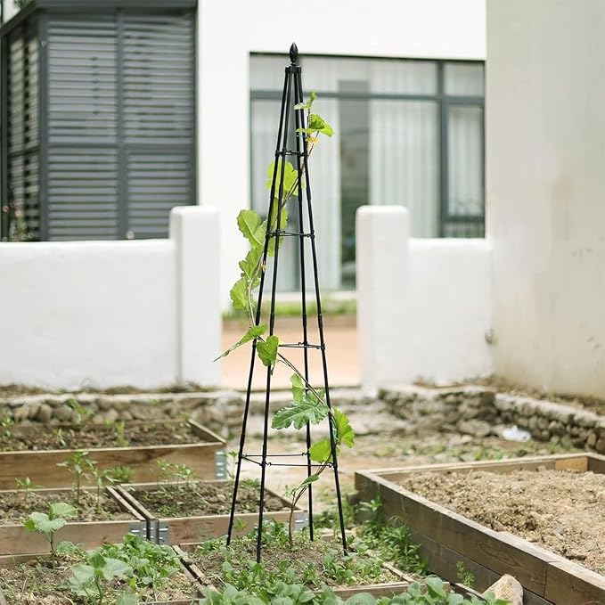 Cucumber Trellis - Foldable Metal Climbing Support Rust-Resistant Outdoor Plant Frame Vertical Growing Structure | Tomato Pea Bean Vegetable Flower Holder for Garden Patio Yard Indoor Greenhouse