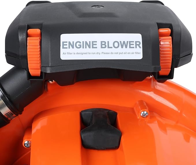 Leaf Blower 80cc 900cfm Gas Powered Backpack Leaf Blower 2 Stroke Gas Leaf Blower Rass Lawn Blower Backpack Snow Blower for Garden Powerful Clearing for Lawn Care Yard Dust Debris Orange