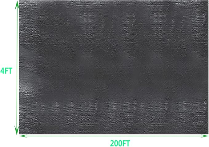 4FT*200FT Weed Barrier 3.2 oz Garden Ground Cover Fabric Heavy Duty Landscape Fabric Easy to Install for Gardening Tillage and Agriculture.