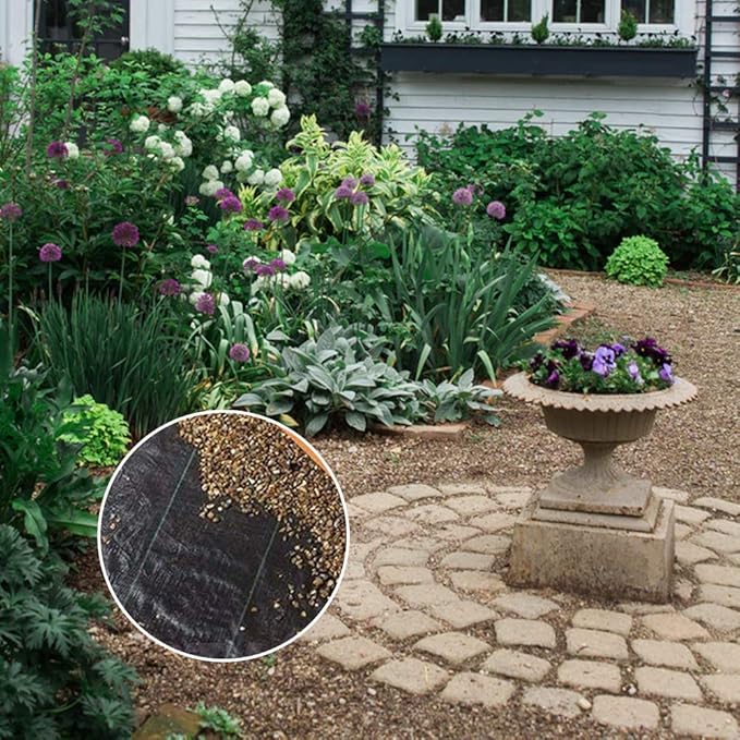 4x100ft Garden Ground Cover Weed Control FabricWeed Barrier Landscape FabricsDriveway Fabric Ground CoverHeavy Duty Woven Landscape Fabricsfor Patio Lawn Flower Bed Pathway Greenhouses (Black)