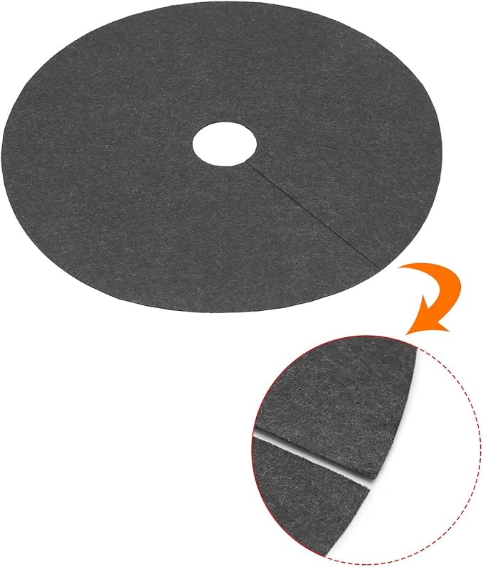 MECCANIXITY Tree Mulch Ring 16.5 Nonwoven Tree Protector Mat Plant Cover for Weed Control Round Weed Barrier Black 15 Pack