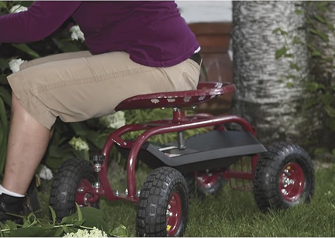 Ironton Rolling Garden Seat with Turnbar
