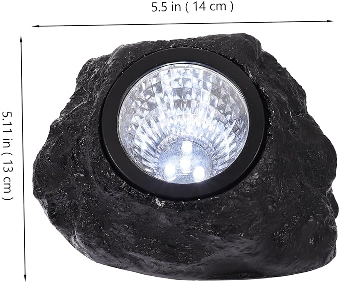 ARTIBETTER 2pcs Led Solar Power Spotlight for Outdoor Garden Decor Stone Shape Lawn Lamp High Brightness and Energy-Saving