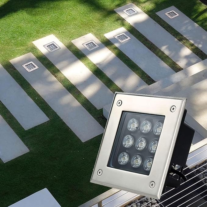 RGB Recessed Ground Spotlight - Waterproof IP66 Landscape Lights for Garden Driveway and Deck