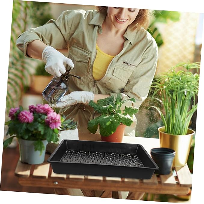 4pcs Tray Soilless Germination Trays Optimal Drainage for Indoor Gardening for Microgreens Vegetables and Flowers Mesh Design for Easy Harvesting