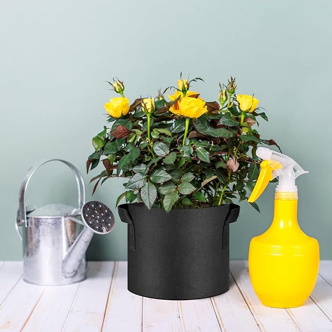24-Pack 10 Gallon Thickened Non-Woven Grow Bags Aeration Fabric Pots with Handles