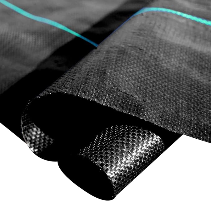 Happybuy 6x300ft Premium Weed Barrier Landscape Fabric Heavy Duty 2.4OZ Woven Weed Control Fabric High Permeability Good for Flower Bed Geotextile Fabric Underlayment Driveway Fabric Ground Cover