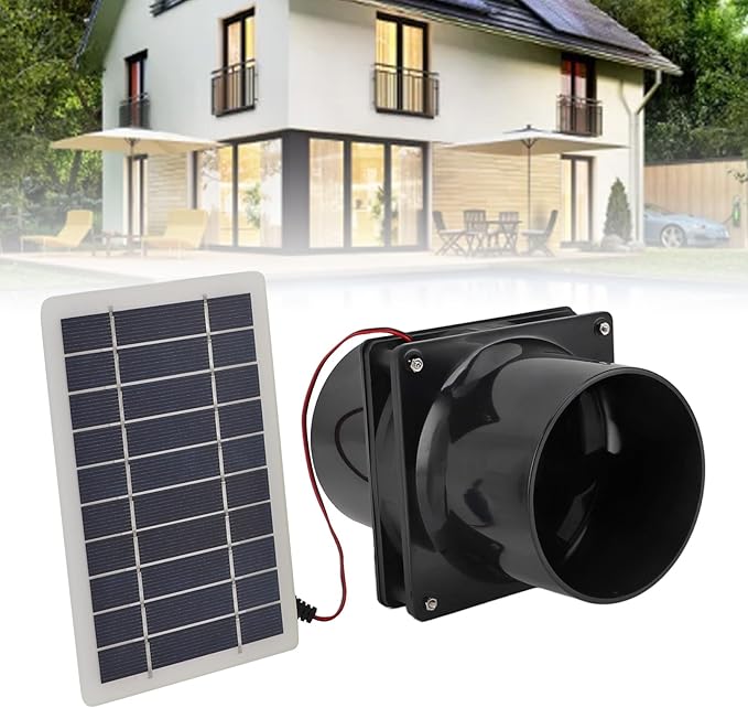Solar Powered Exhaust Fan with 10W 12V Solar PanelVentilation Vent Fan for Greenhouse Chicken Coop Shed Pet House RVs