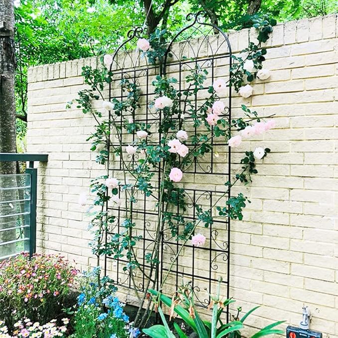 4 Pack Metal Garden Trellis 86.7 x 19.7 Climbing Rose Trellis Outdoor Trellis Trellis for Climbing Plants Trellis Rustproof Trellis for Roses Decorative Trellis