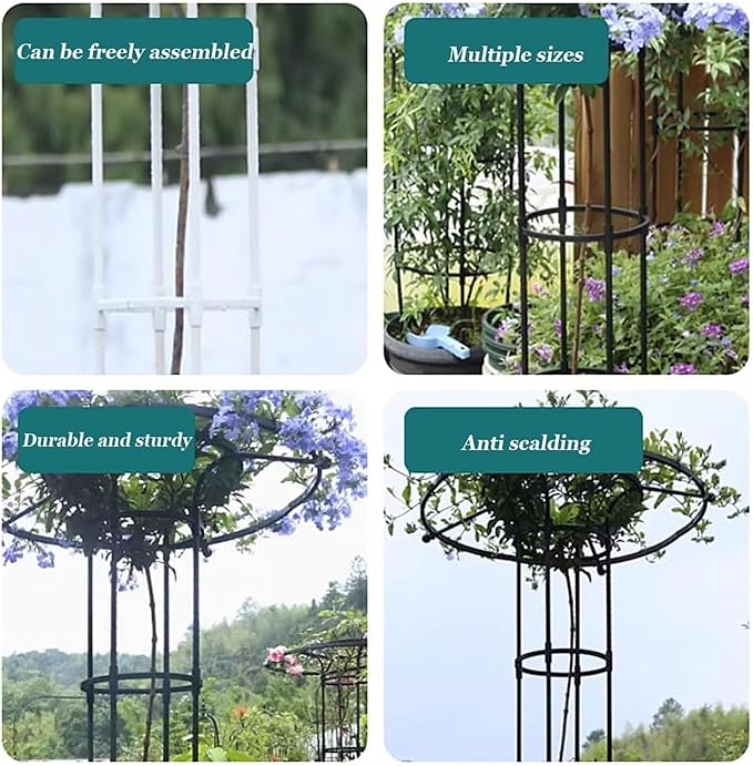 Garden Trellis for Climbing Plants and Flowers Rustproof Vertical Umbrella Trellis Wisteria Trellis Outdoor Flower Support Cage Climbing Stand Rack for Vines RoseWhite180cm/70.8in