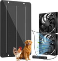 Solar Powered Fan Kit 12.6 Inch IPX7 Weatherproof 15W Solar Panel with 2 Waterproof Fans Intake or Exhaust Air Fan for Outside Backyard Chicken Coops Greenhouses Doghouse