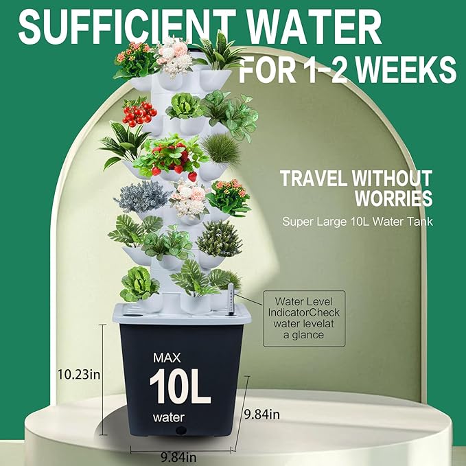 Indoor Hydroponics Growing System - 30-Plant Tower with Pump Perfect for Vegetable and Herb Garden Hydroponics Growing System Kit (No Seed)