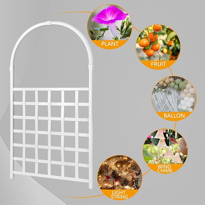 Ochine Garden Trellis for Climbing Plants Outdoor Garden Arch Trellis Decorative Vegetables Flowers Vine Trellis Wedding Arches for Ceremony Decorations Pergola for Garden Backyard Lawn