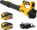 Cordless Leaf Blower 21 V Electric Blower with 2 Rechargeable 4.0 Ah Batteries and Fast Charger 160 MPH/ 580 CFM 6 Variable Speed Modes Lightweight &amp Handheld Leaf Cleaner Suitable for Lawn Care