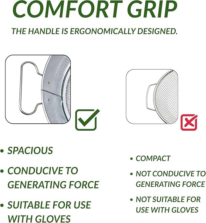 Soil Sifter for Gardening with Handles Rock Sifter Fits 5 Gallon Bucket with 4 Replaceable Screens Compost Sifter Dirt Sifter Captures Dirt Rocks Sawdust