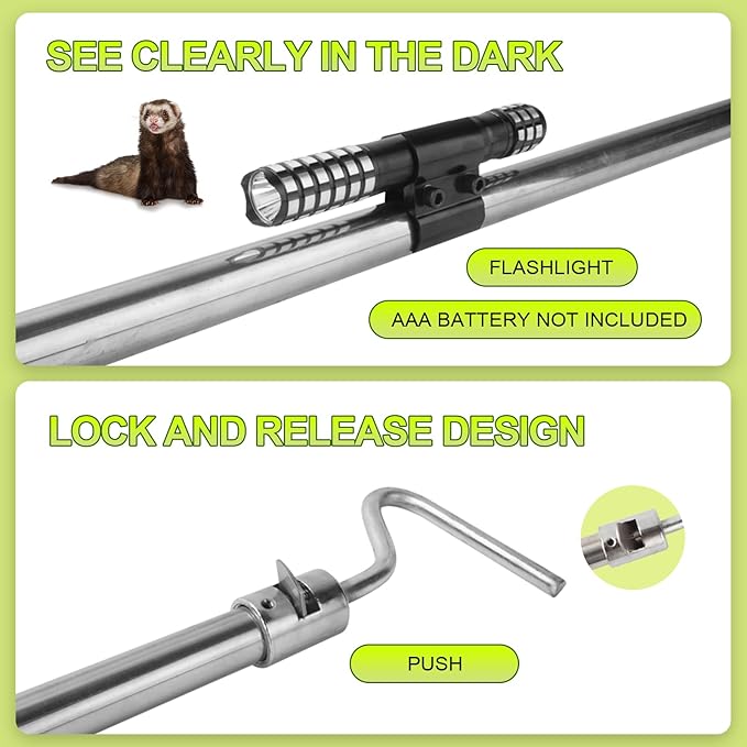 Dog Catcher Pole Animal Catch Pole Animal Control Tool Trap Kit for Dogs Pig Fox Hog and Other Wildlife 45 inchs