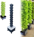 Hydroponic Tower System Hydroponic Grow Kit Earthless Growing System Aeroponics Tower with Hydration Pump Adapter Seed Bed and Net PotsGray10th Floor