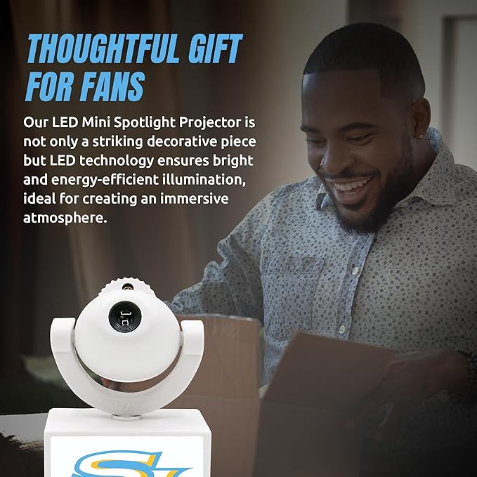 Sporticulture NCAA American Football Southern - Adjustable Led Mini Spotlight Projector with 6 Team Logo Designs - Portable &amp Rechargeable Spotlight - Battery-Operated - 4.375” x 3.125”