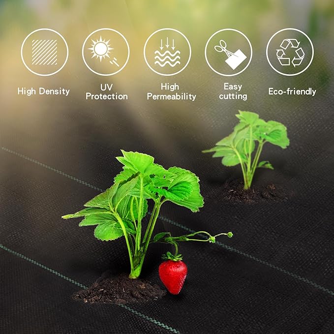 4ftx300ft Weed Barrier Landscape Fabric Heavy Duty Weed Gardening Ground Cover Mat Weed Control Garden Cloth Woven Geotextile Fabric for Underlayment Commercial Driveway Fabric Black