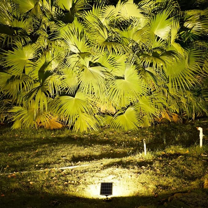Outdoor LED Spotlight Waterproof Solar Spot Lights Bright Flag Light Landscape Automatic Mini Lawn Lamp 4.4W Graden Lights Lawn Decorative Lamp Courtyard Front Yard Warm White